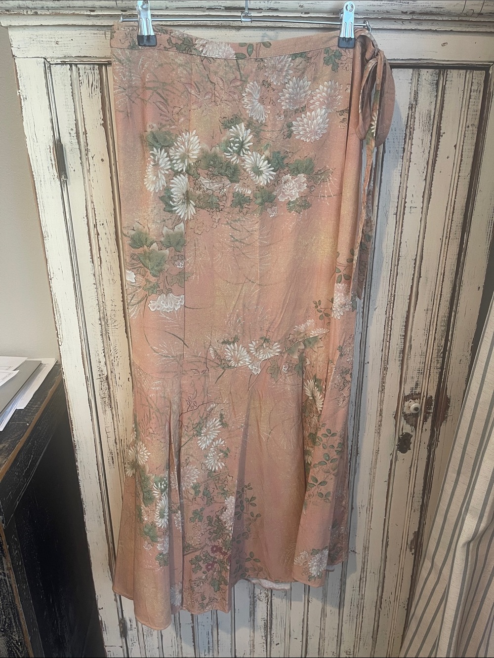 Peruvian Connection Floral Pink Wrap Skirt